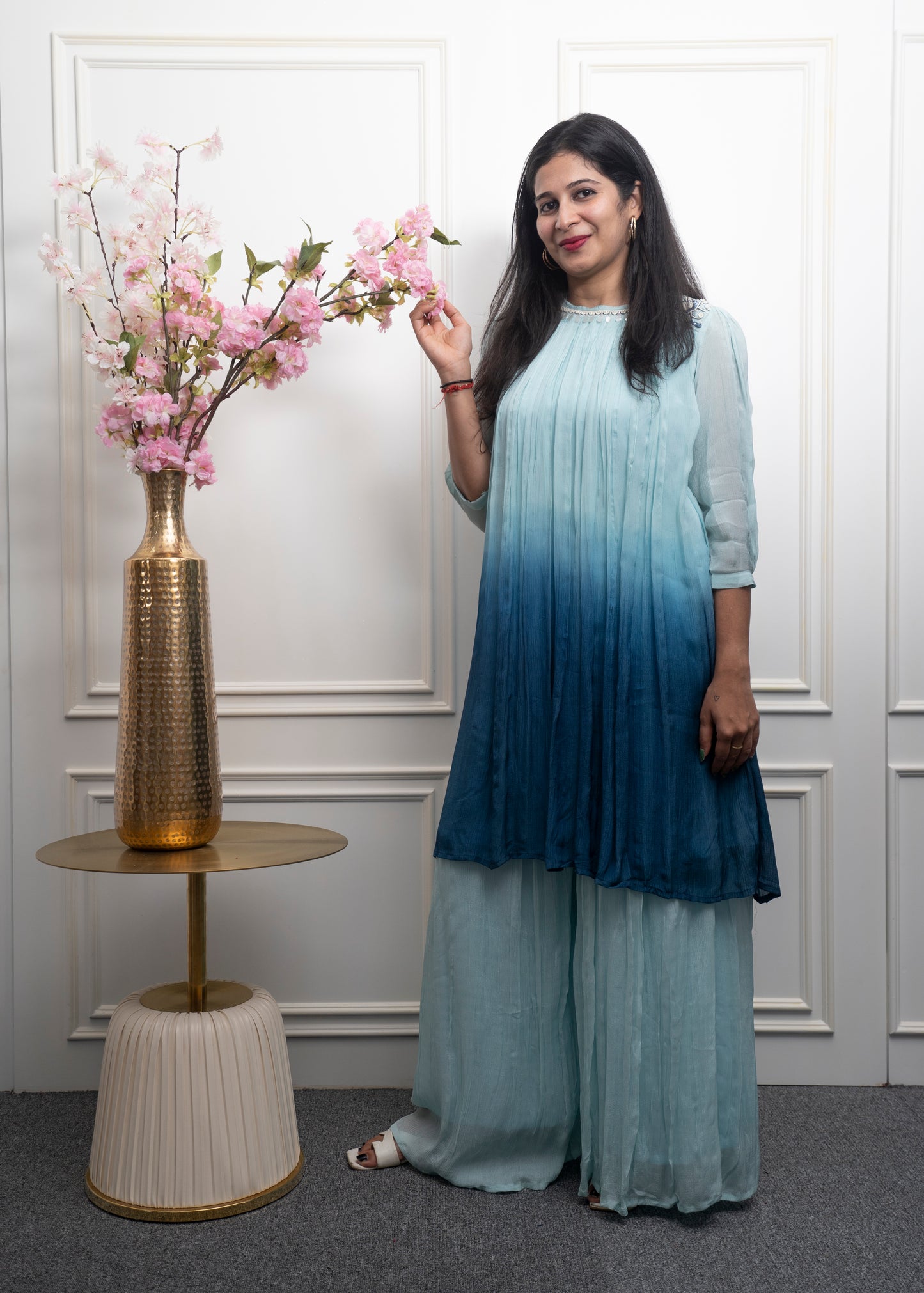 Ombre Shaded Kurta with Plazzo Set